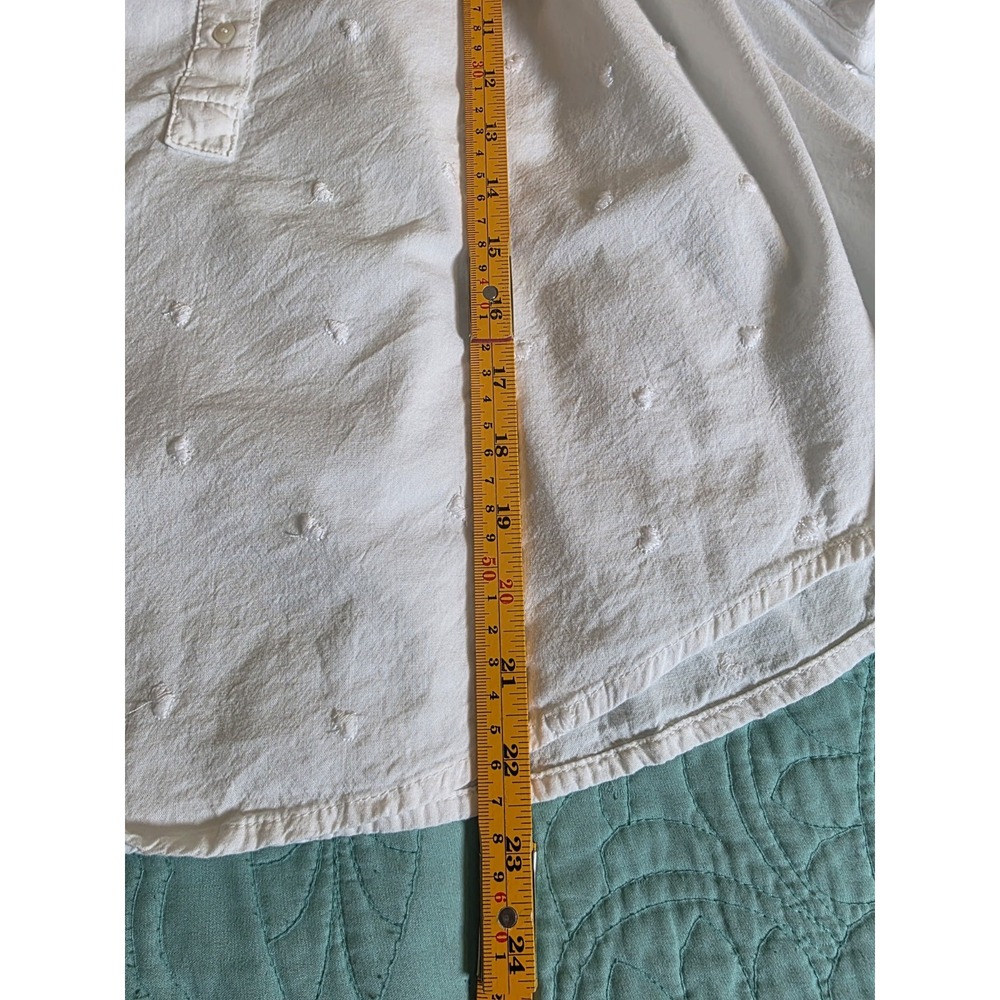 Old Navy Women's Medium Embroidered White Cotton V-Neck Puff Sleeve  Peasant Top - Picture 7 of 7